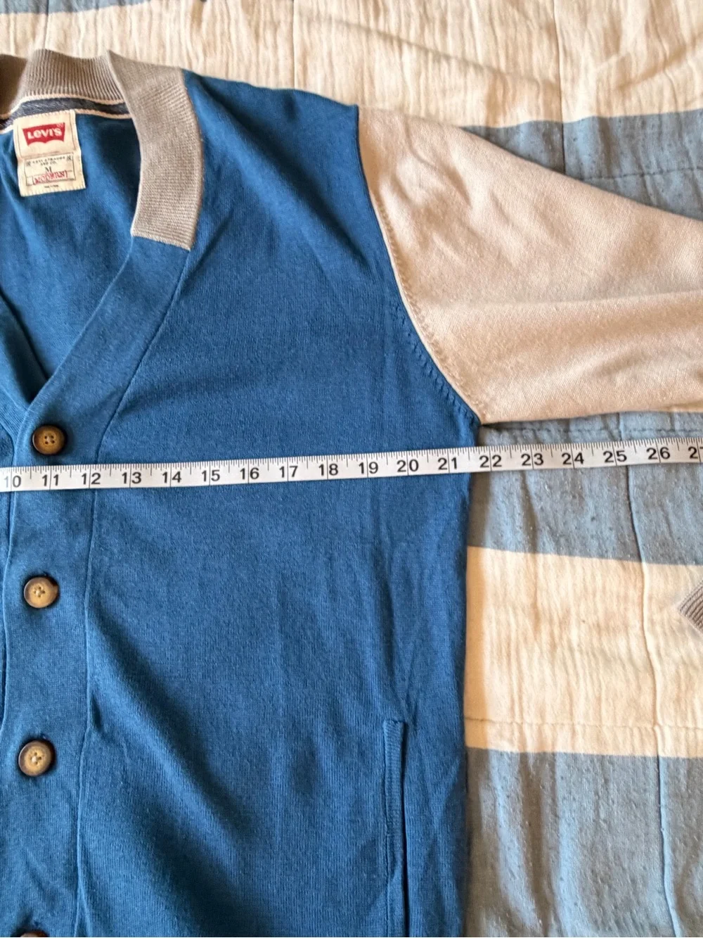 Levi's Modern Collection Colorblock Knit Button-Down Cardigan Size M